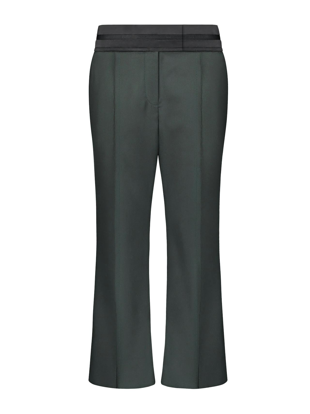 Verde Apli cropped flare trouser with slit