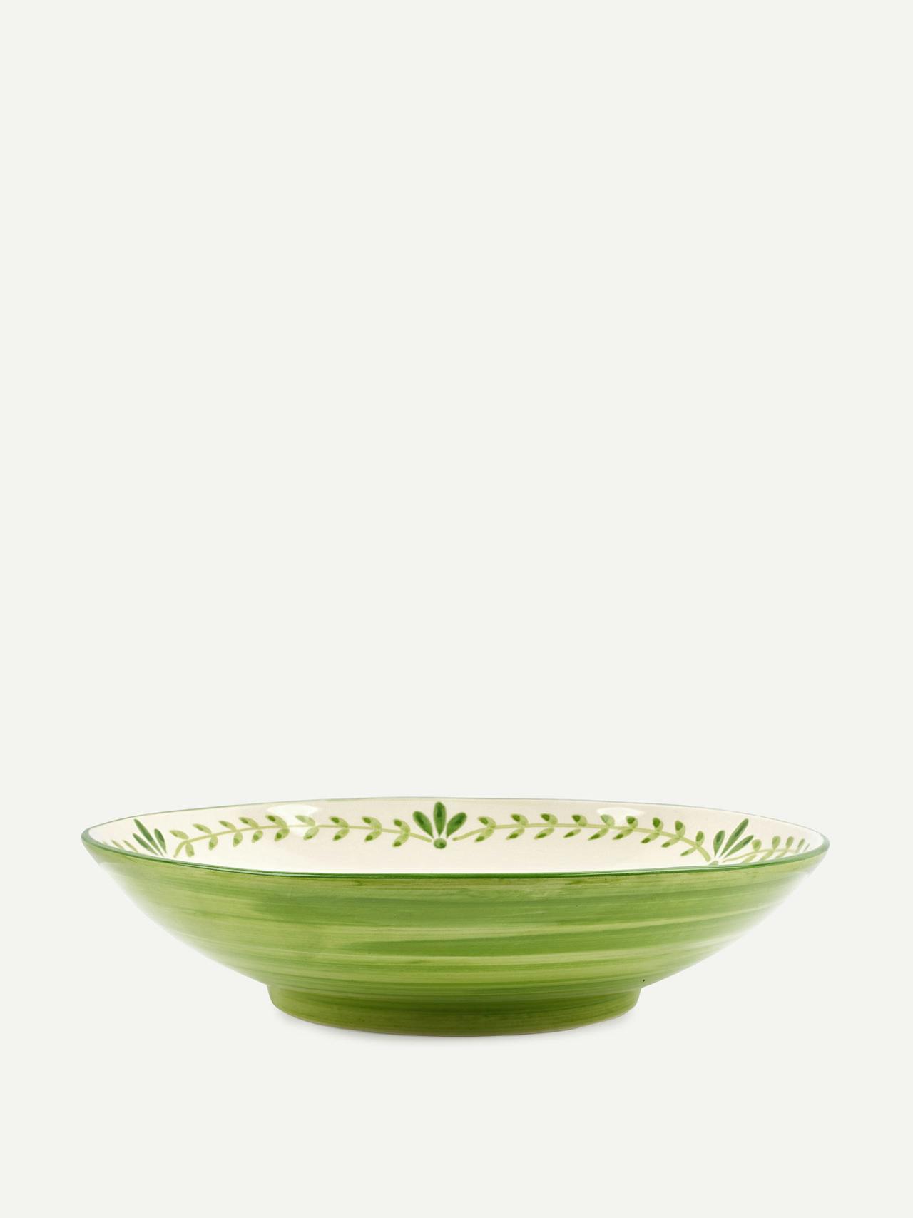 Green elouise serving bowl