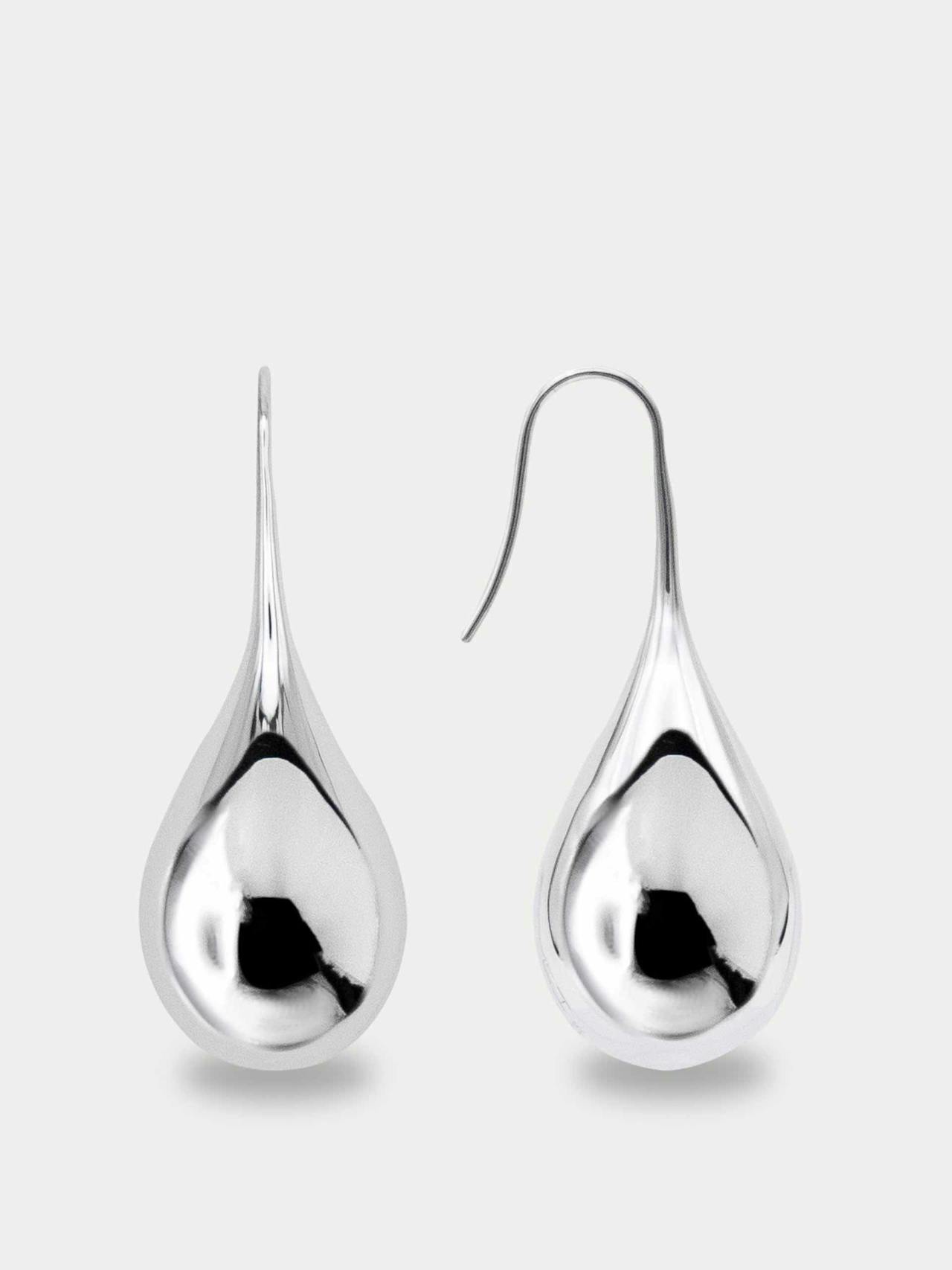 Large drop earrings in sterling silver