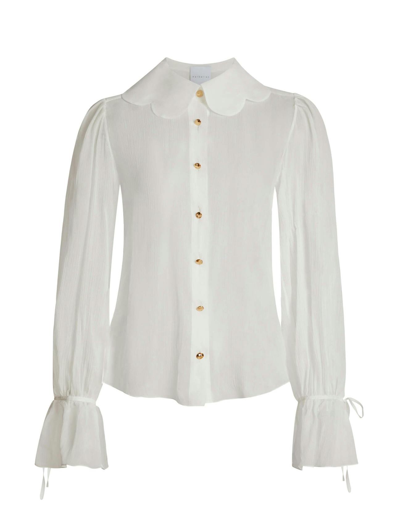 Amara off-white button down blouse