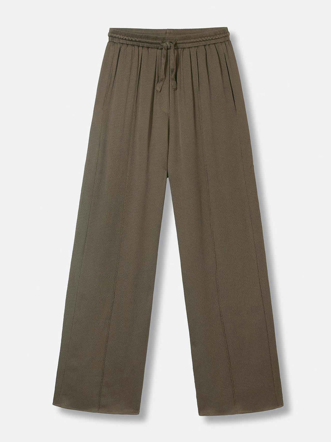 Cleo olive satin trousers