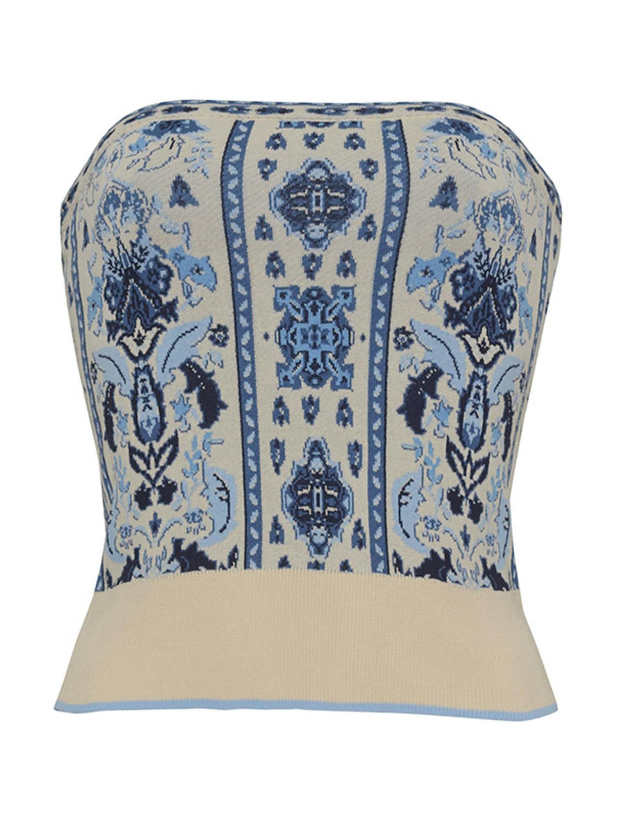 Emblem blue Alayna knit top