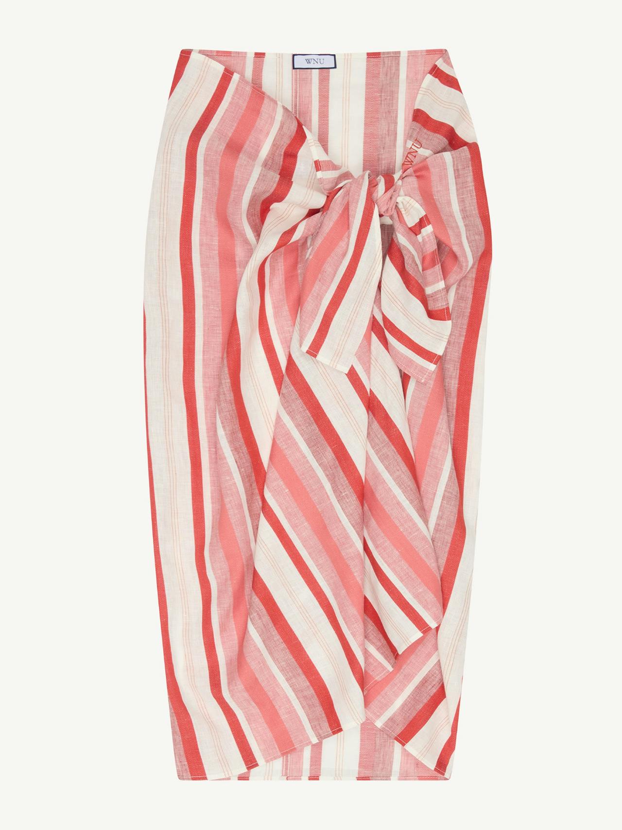 The sarong weave, red multistripe