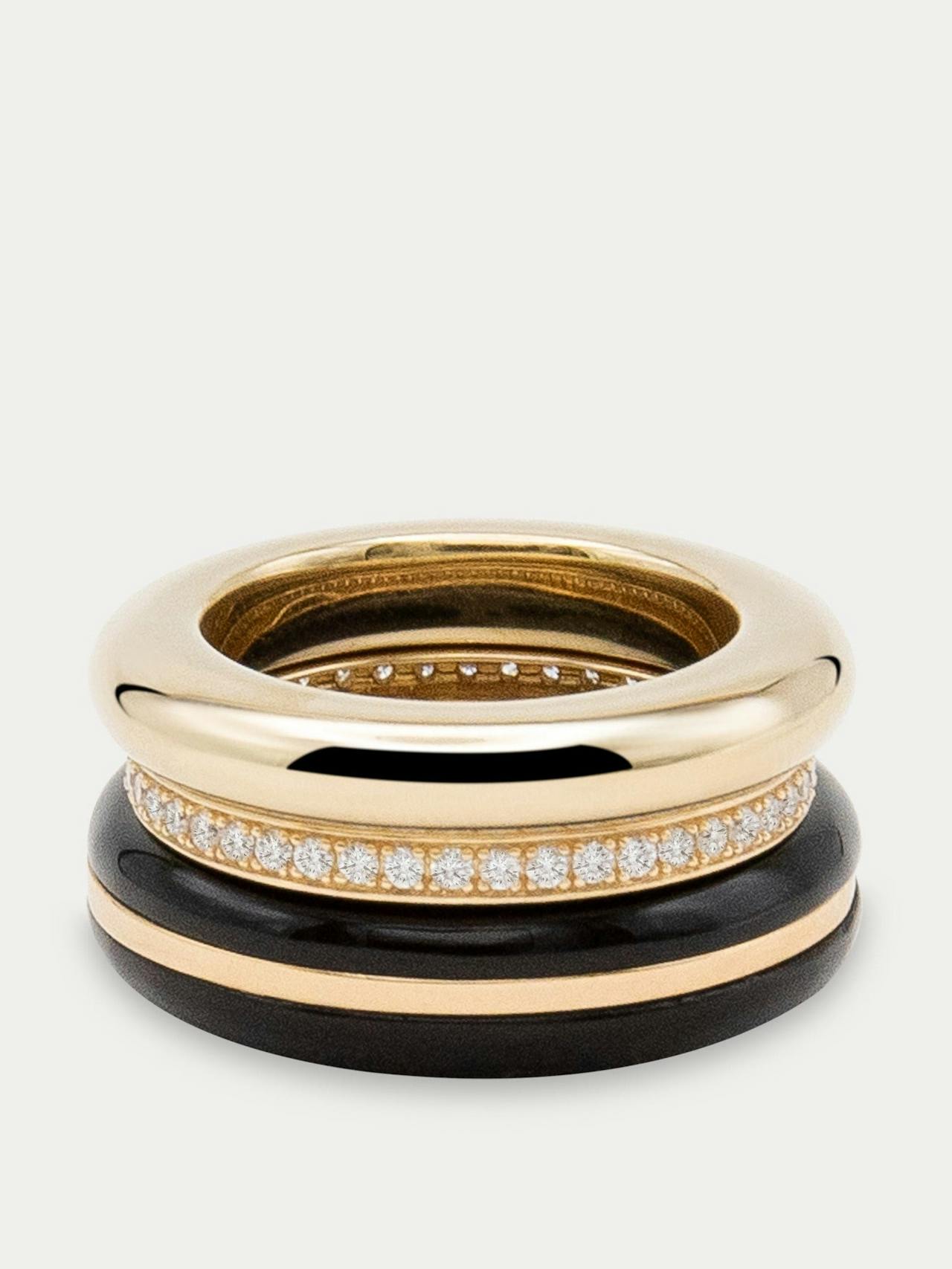 Black onyx classic stacking ring