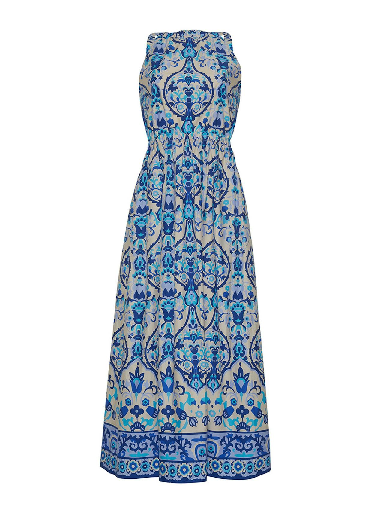 Damask blue Colomba dress