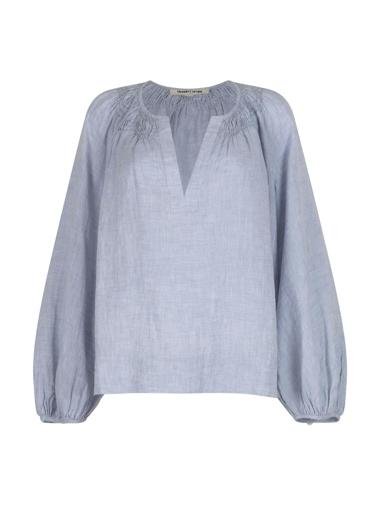 Elizabeth sky linen blouse