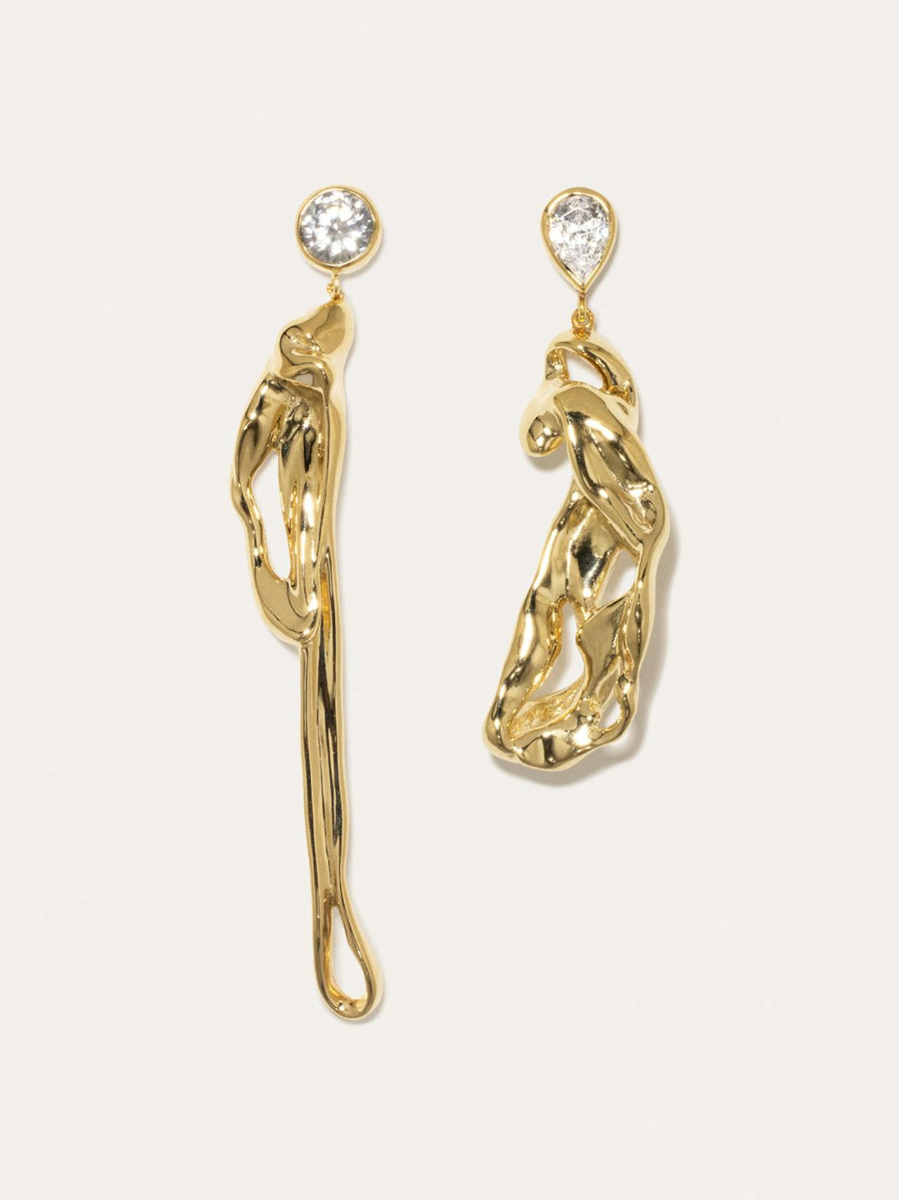 "Dreams of Mercury" cubic zirconia and gold vermeil earrings