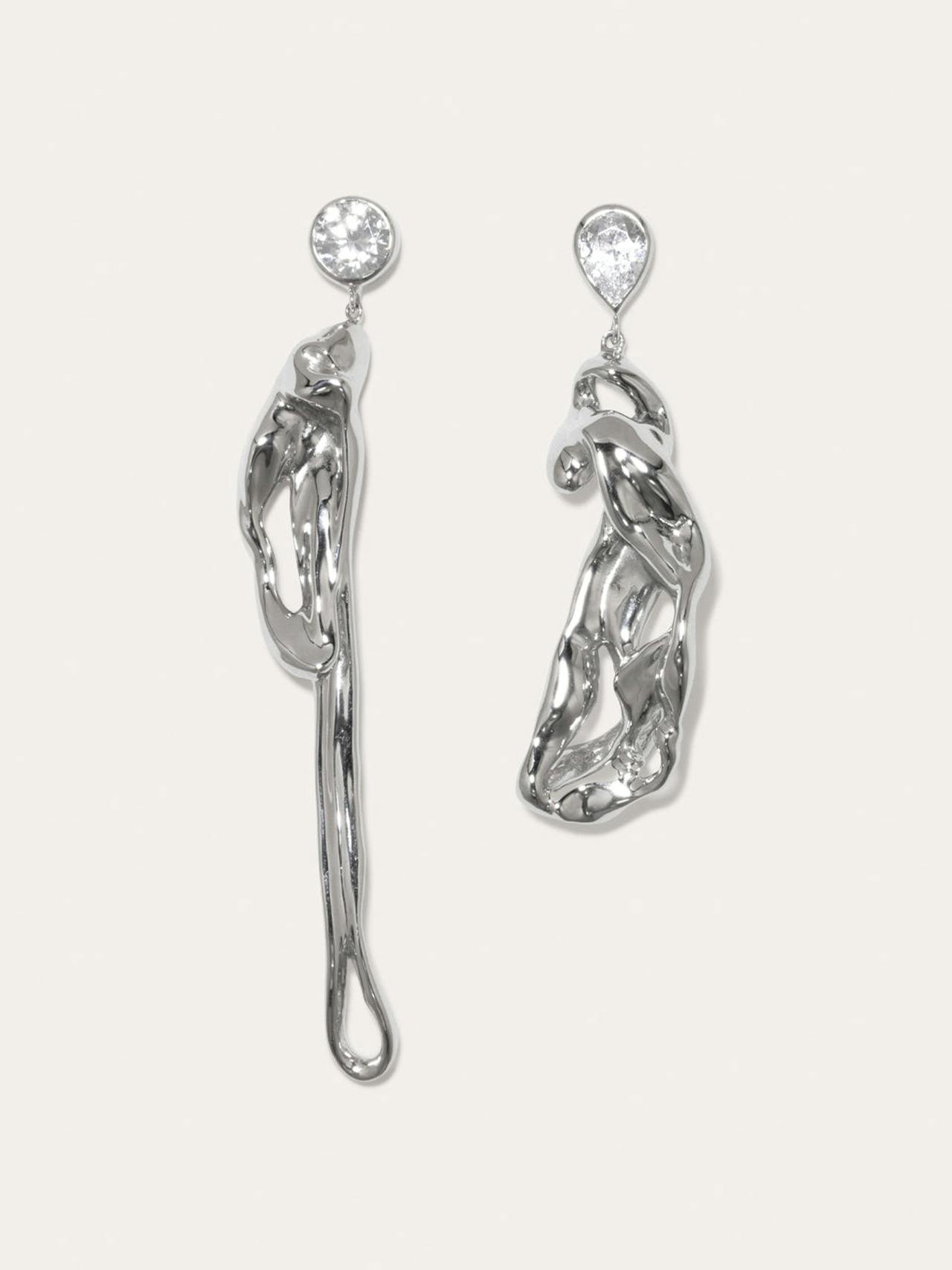 "Dreams of Mercury" cubic zirconia and rhodium plated earrings