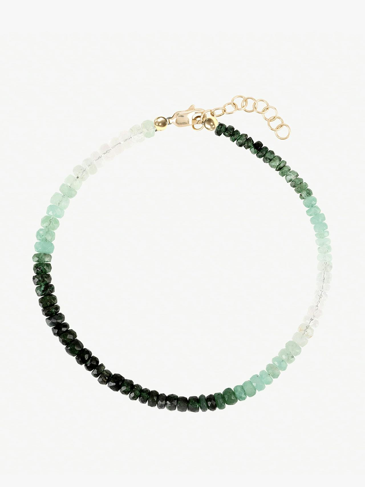 Green emerald beaded bracelet