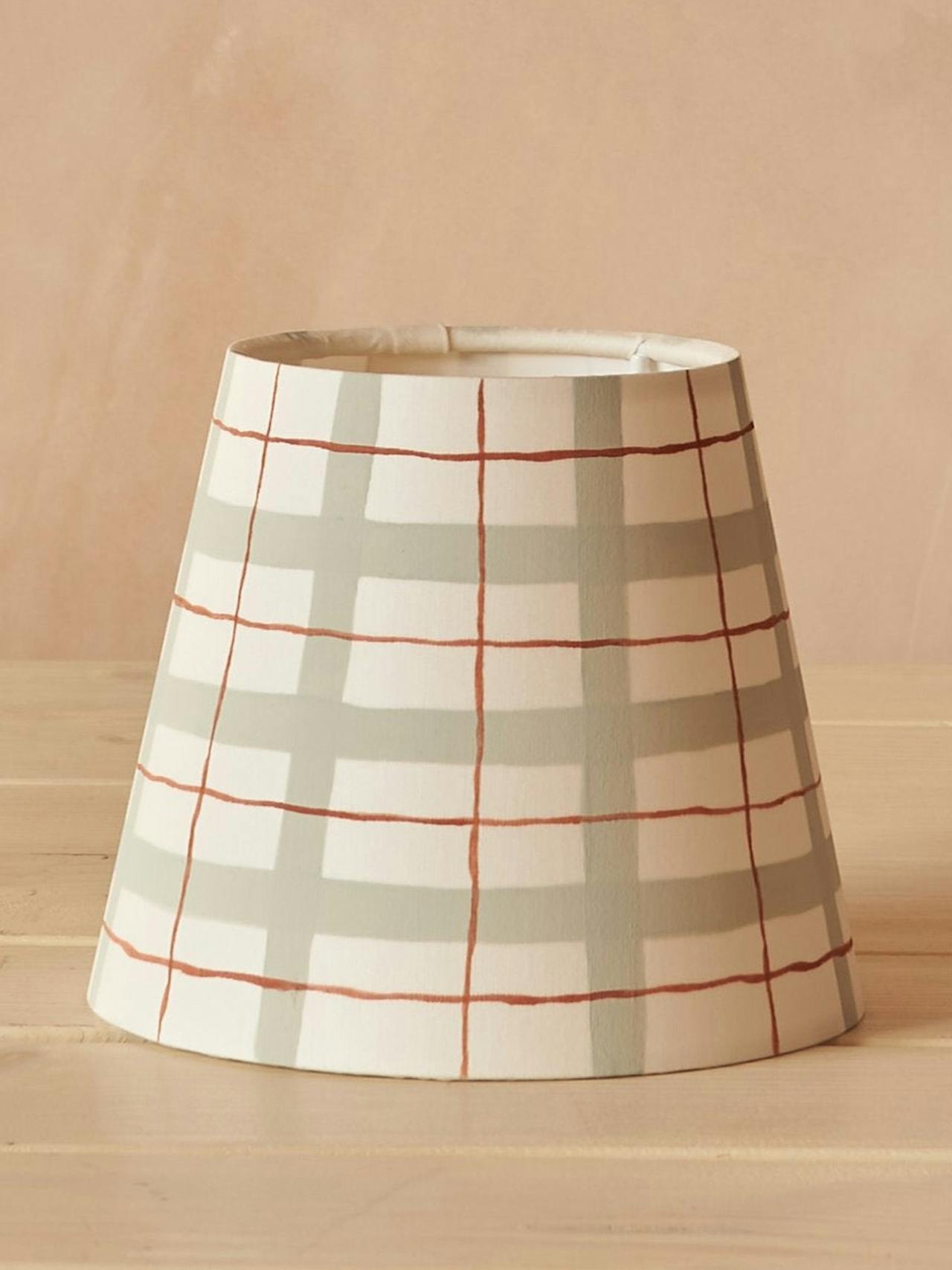 Pale blue gingham lampshade