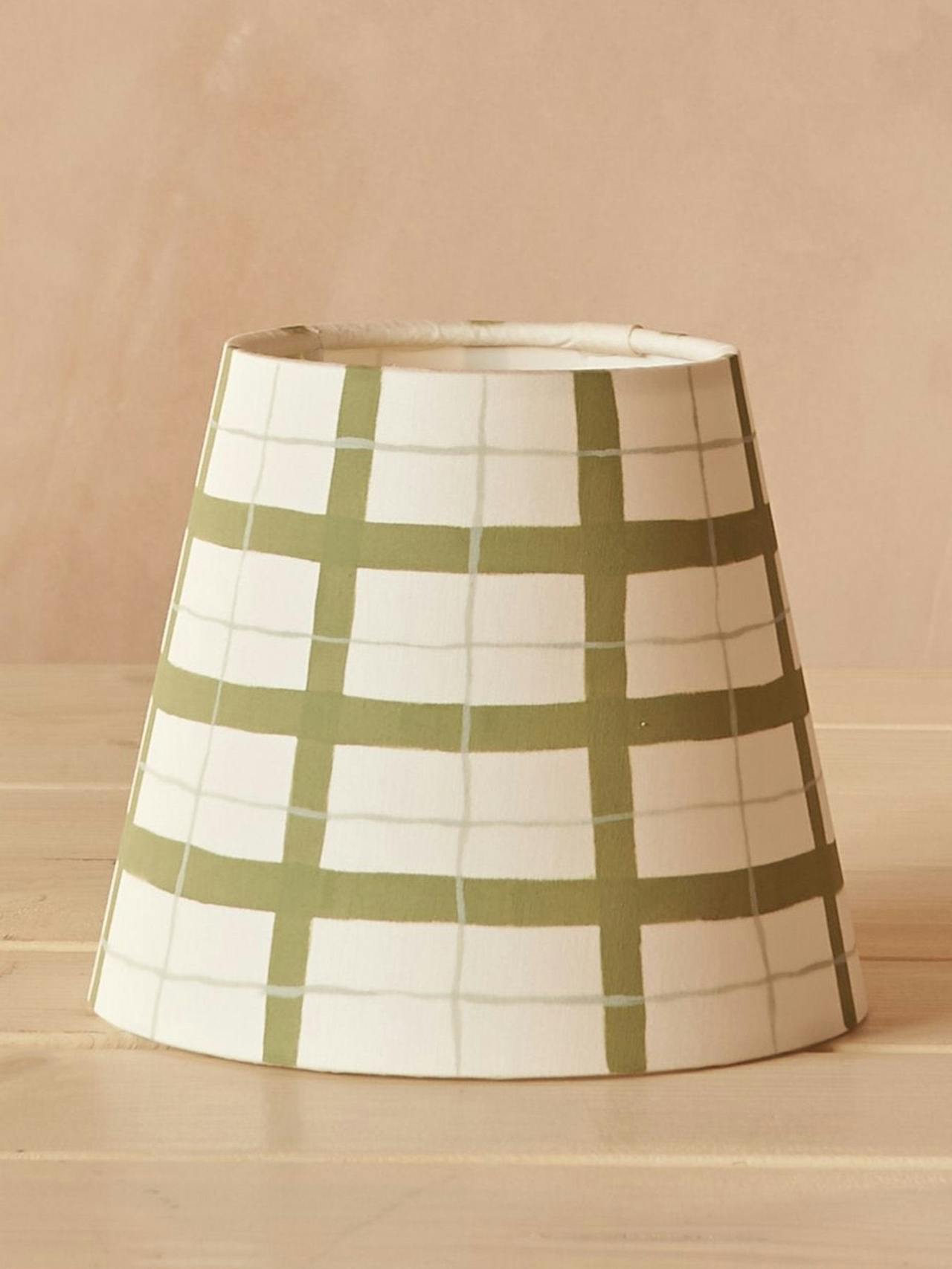 Mossy green gingham lampshade