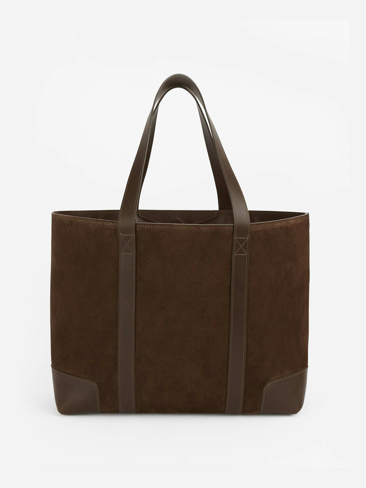 Chocolate suede tote bag