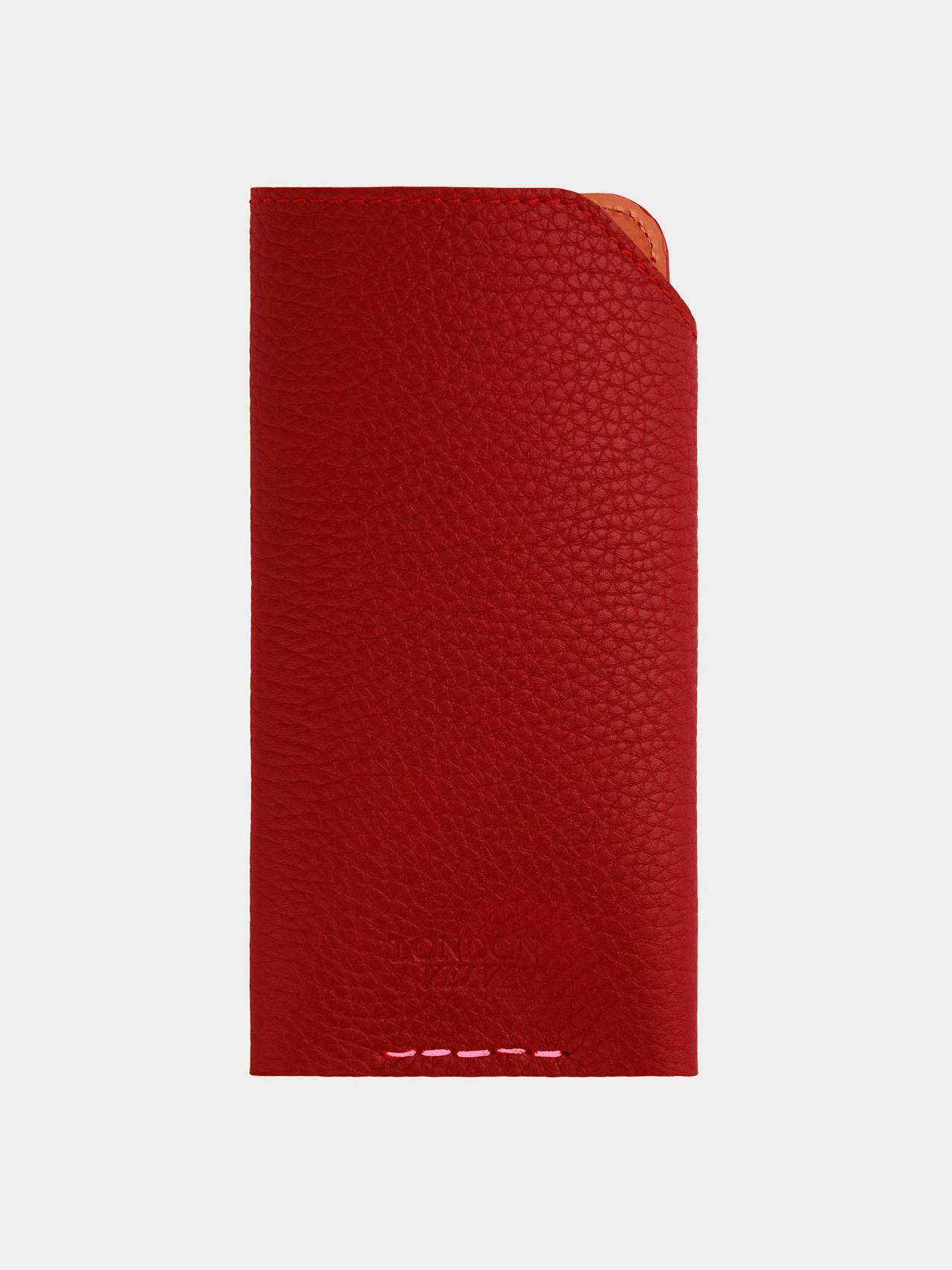 The bright red glasses case