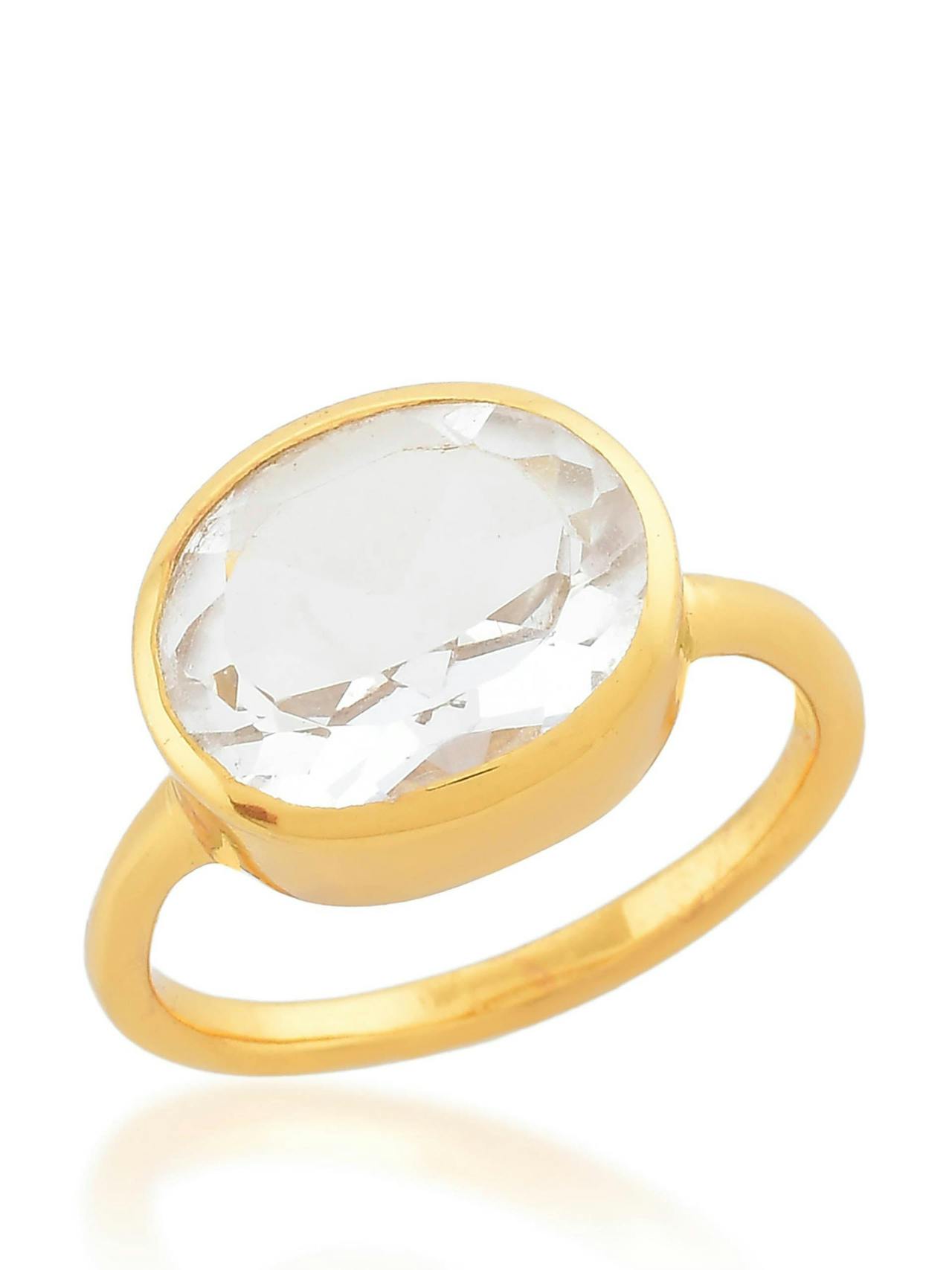 Crystal clear Oval chunky ring
