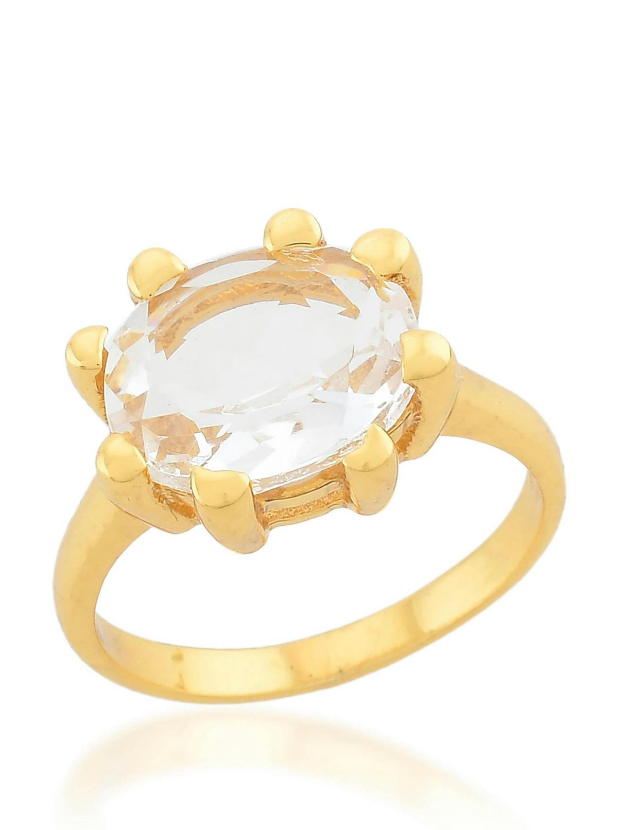 Crystal clear Oval claw ring