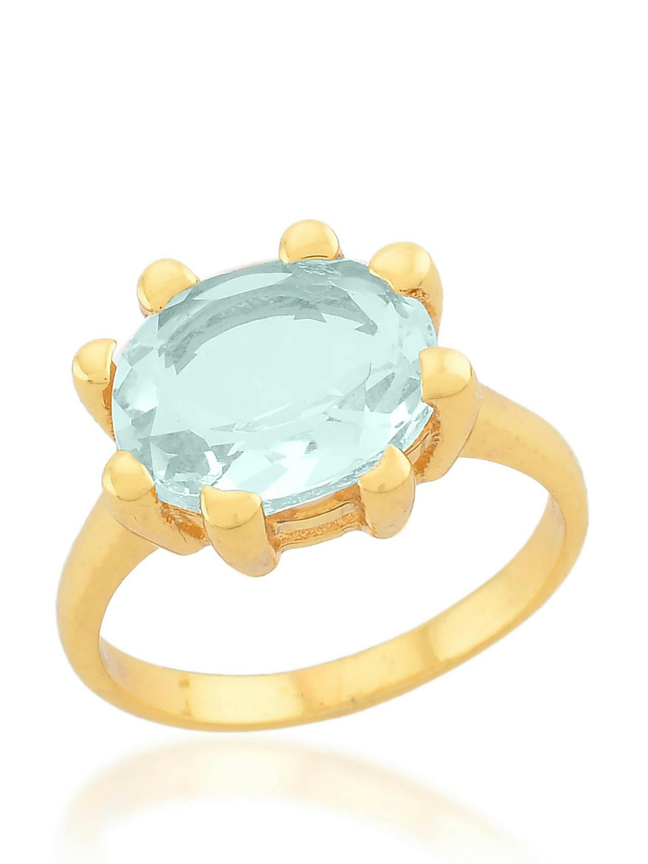 Light blue Oval claw ring