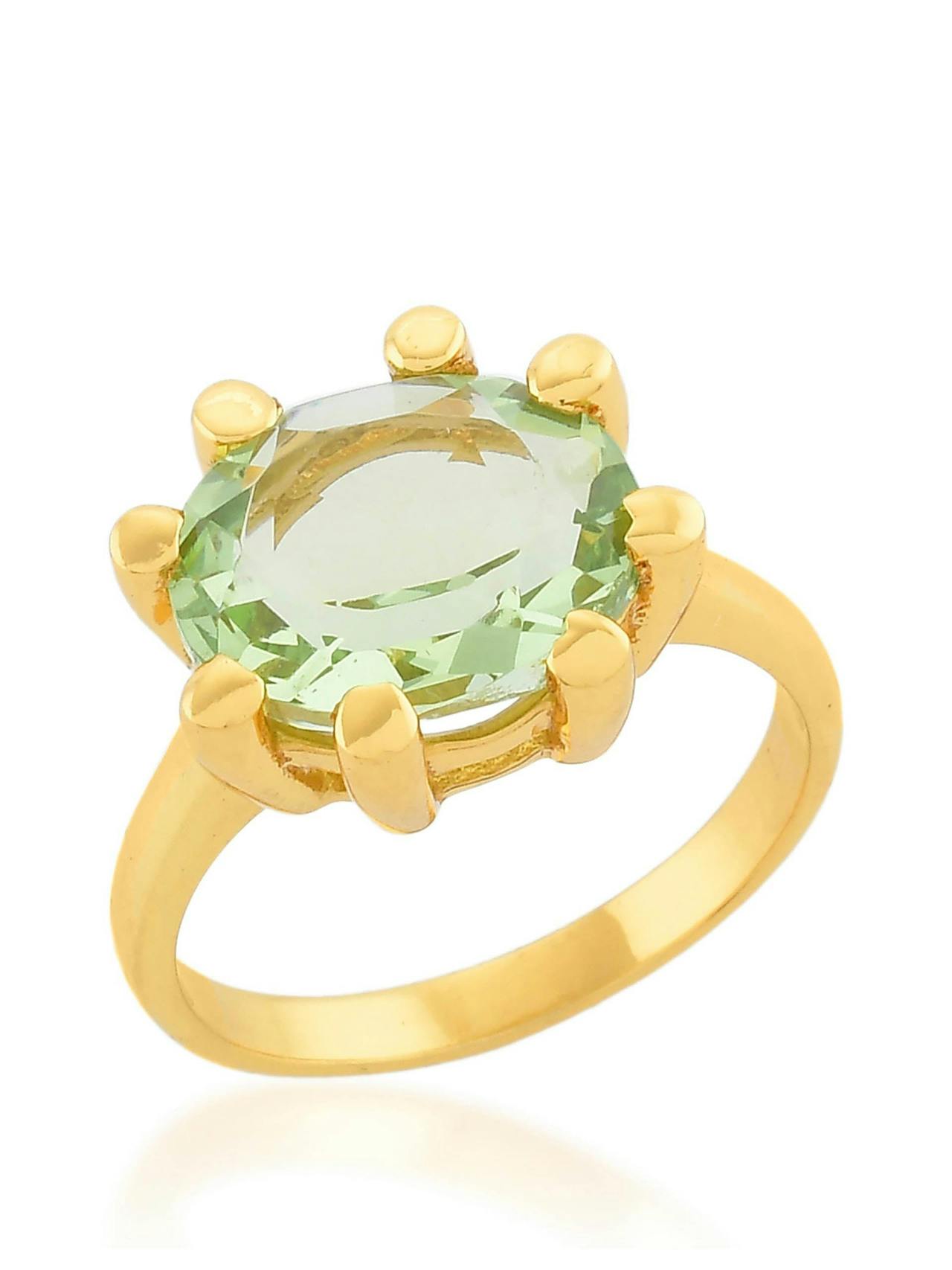Soft green Oval claw ring