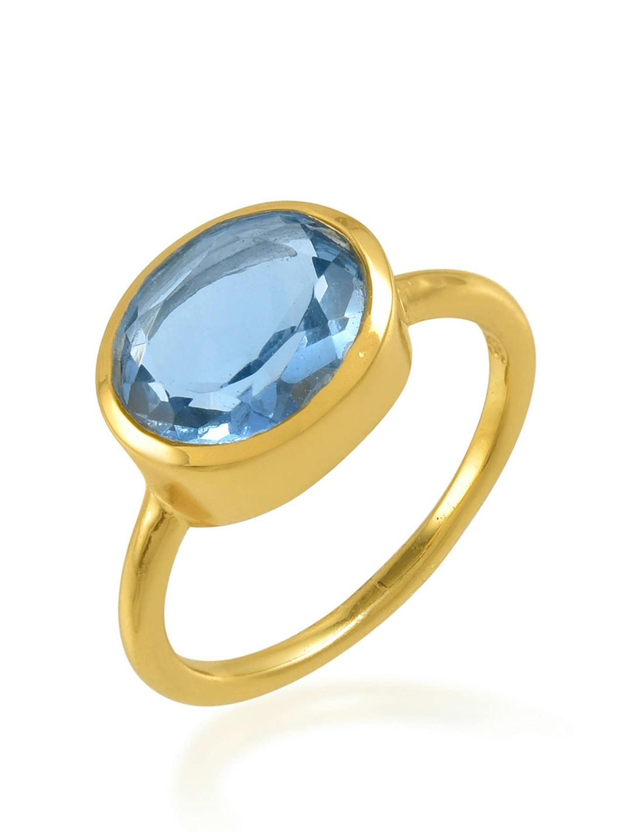 Dark blue Oval chunky ring