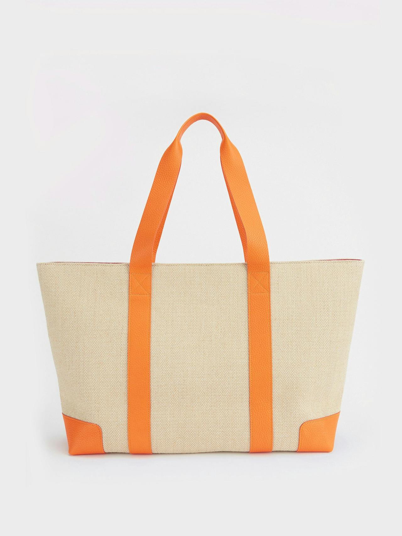 The Luxe beach bag in citrus orange