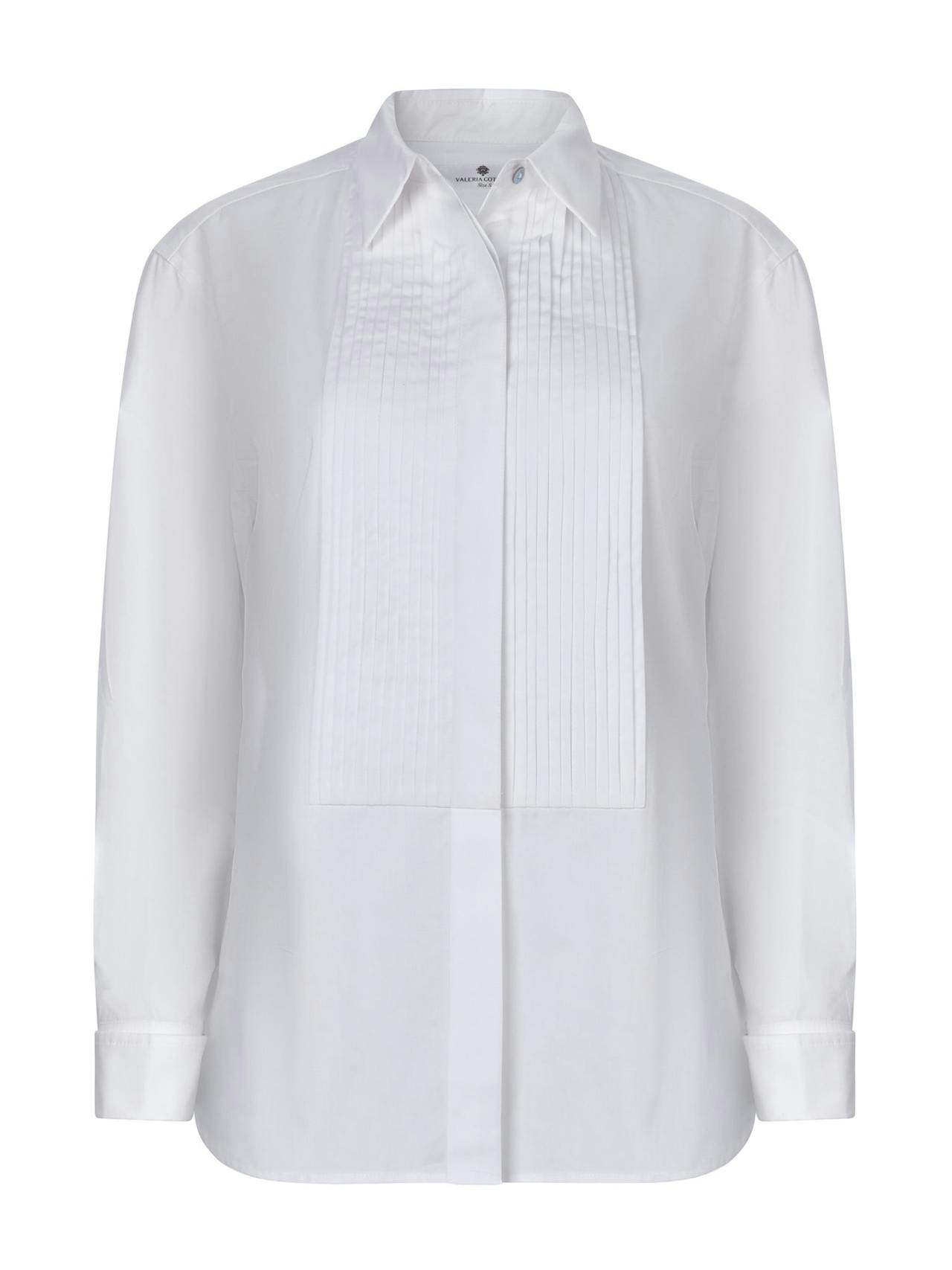 White wool tailored blouse