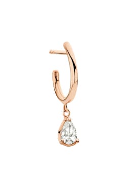 A captivating twist on the classic hoop with a 0.10ct diamond in your choice of a round, marquise or pear shape.