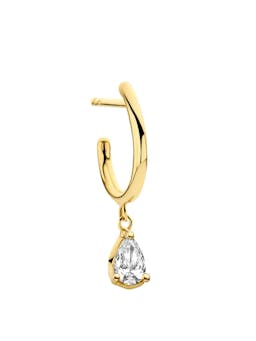 A captivating twist on the classic hoop with a 0.10ct diamond in your choice of a round, marquise or pear shape.