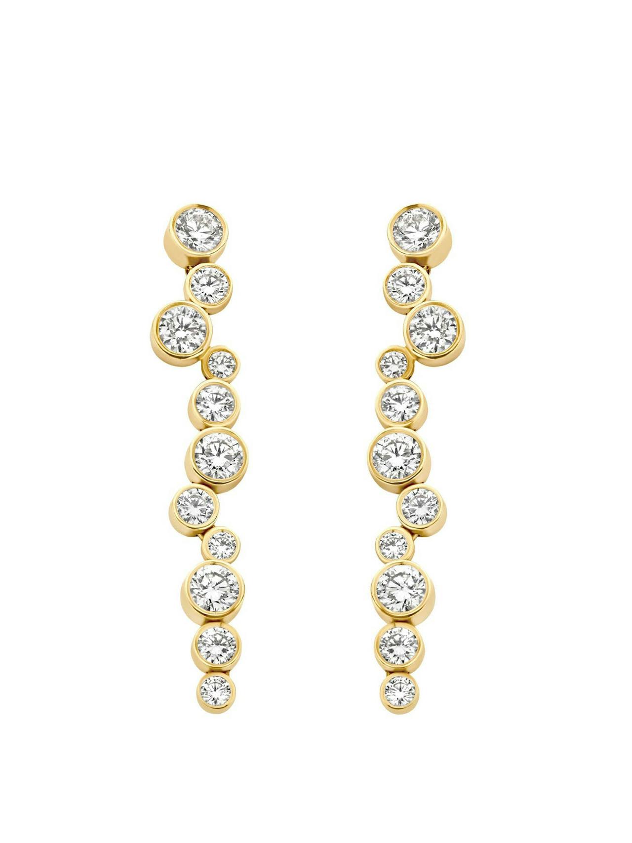 The Splendido Earrings embraces Kimai's bezel setting signature. Mobile, they move with its wearer.