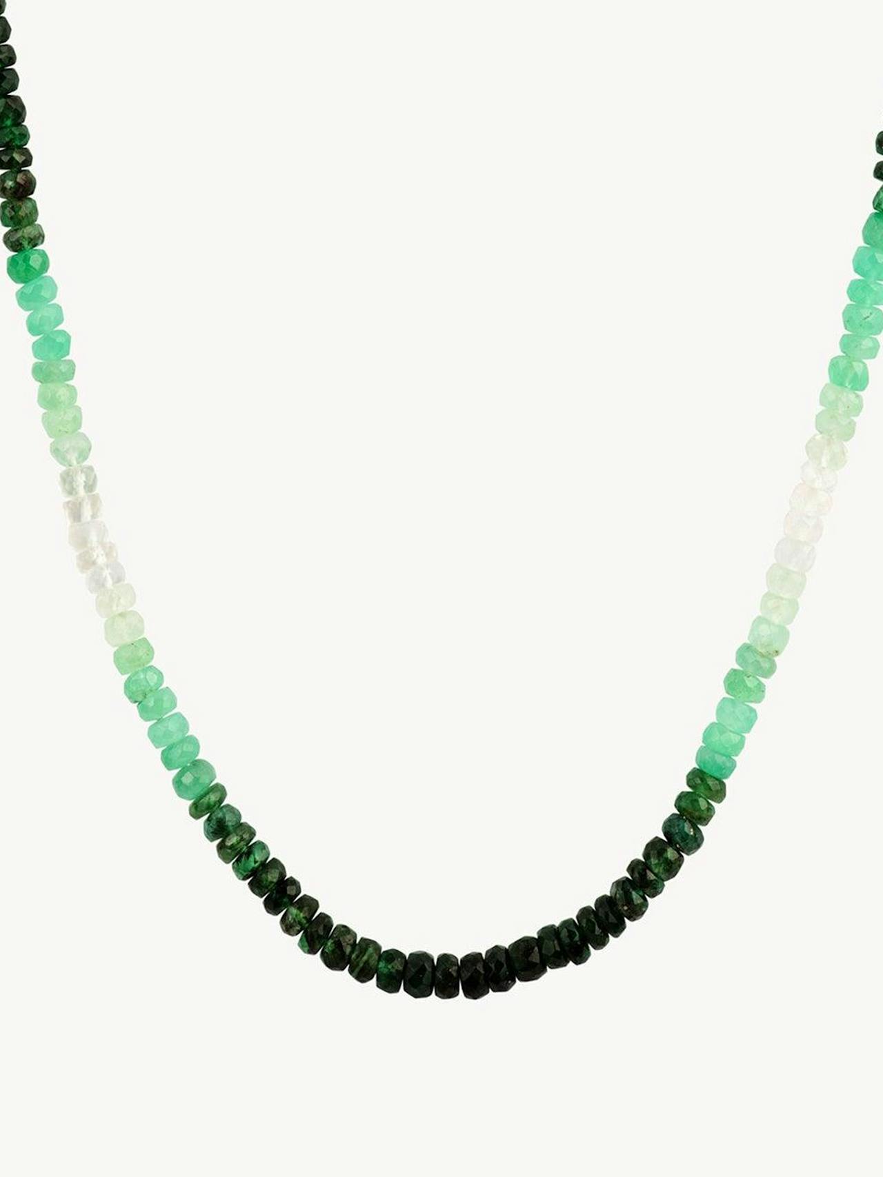 Graduated green emerald necklace