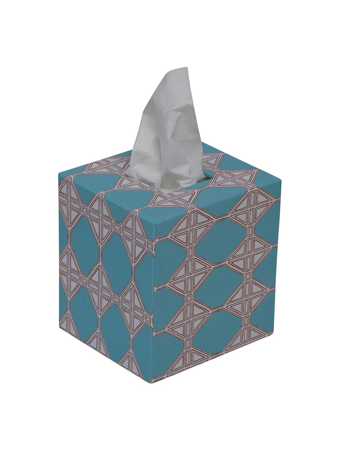 Romarong vai blue tissue box cover