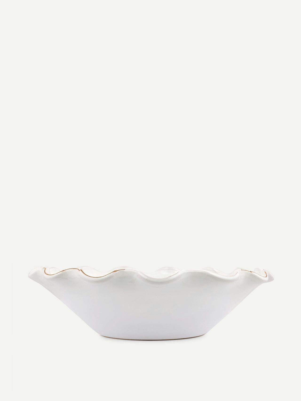 White ruffle ceramic bowl