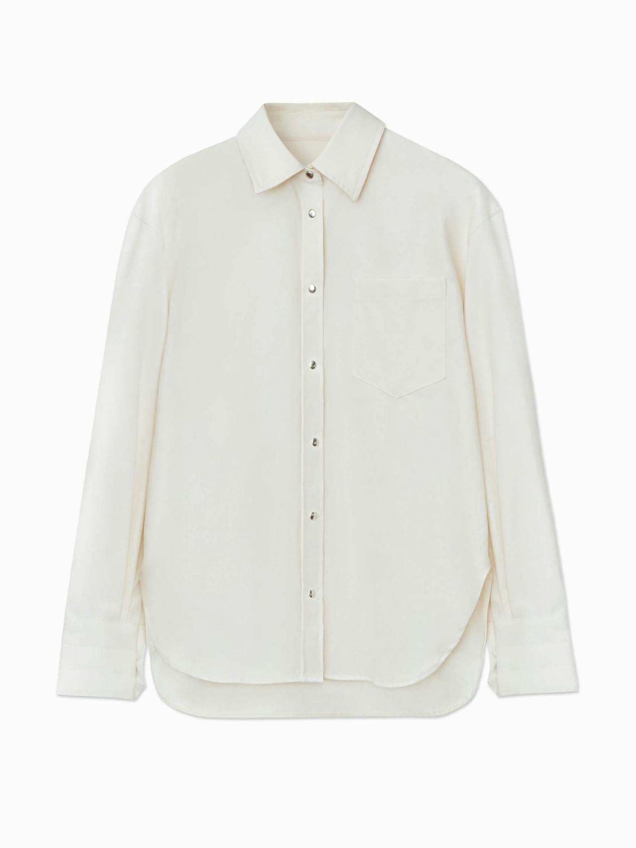 Ivory cotton snap shirt