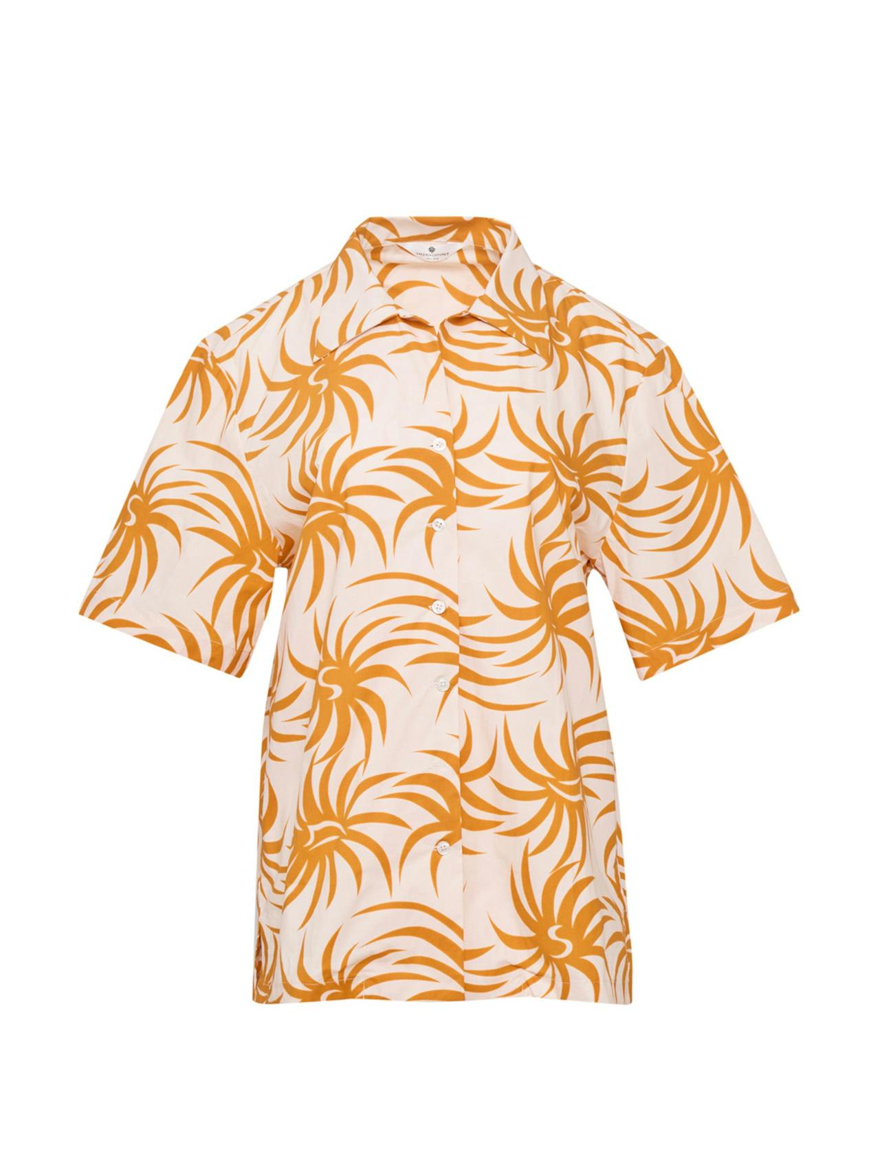 Orange spiral cotton poplin shirt