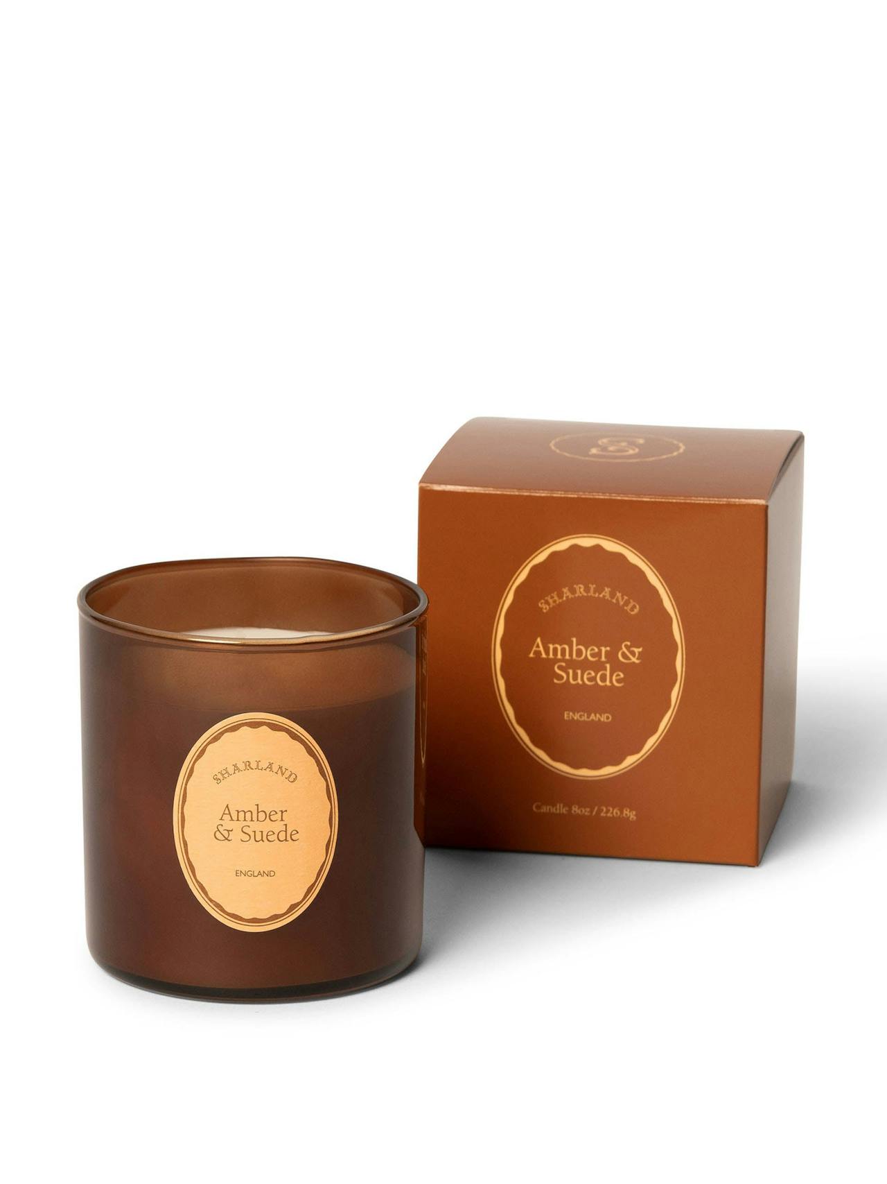 Amber and Suede candle