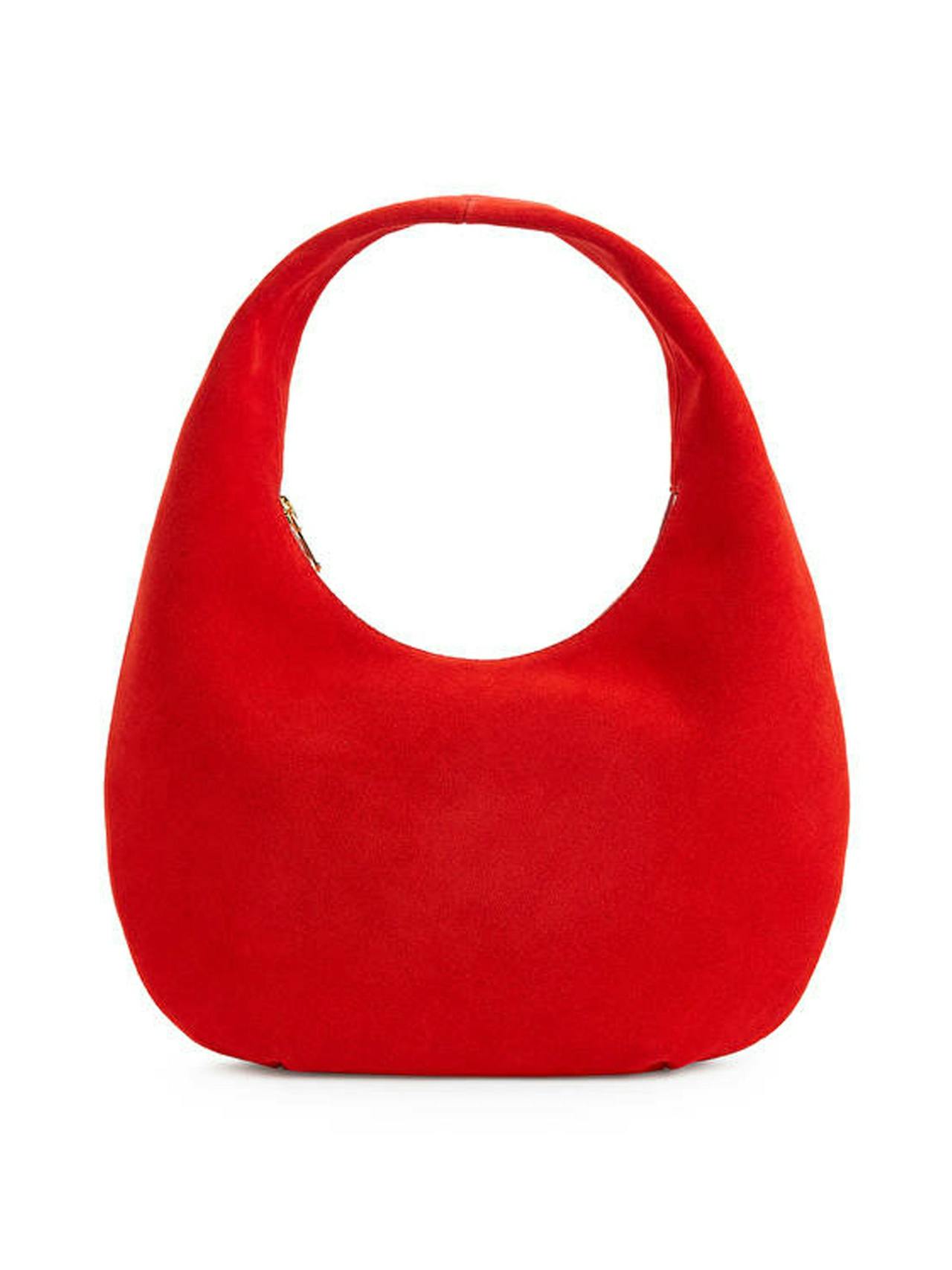 Rounded suede bag