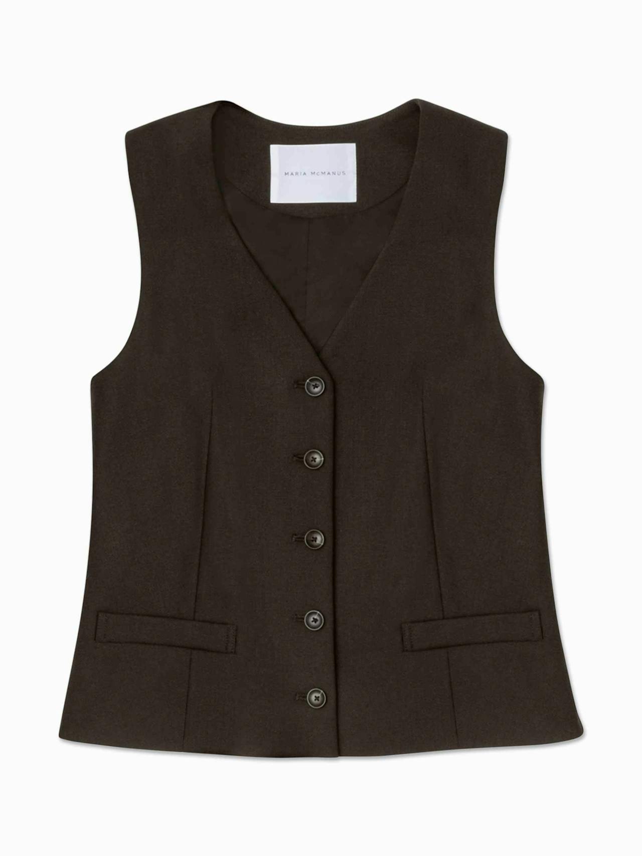 Chocolate tailored vest