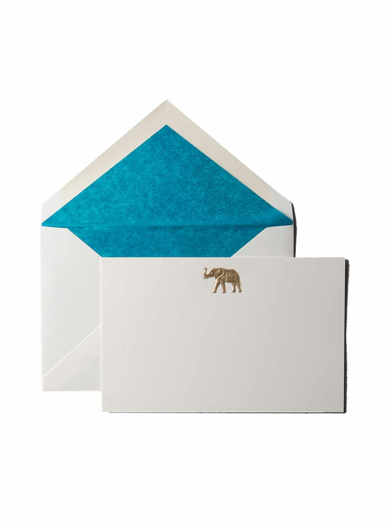 Gold elephant notecards (set of 10)
