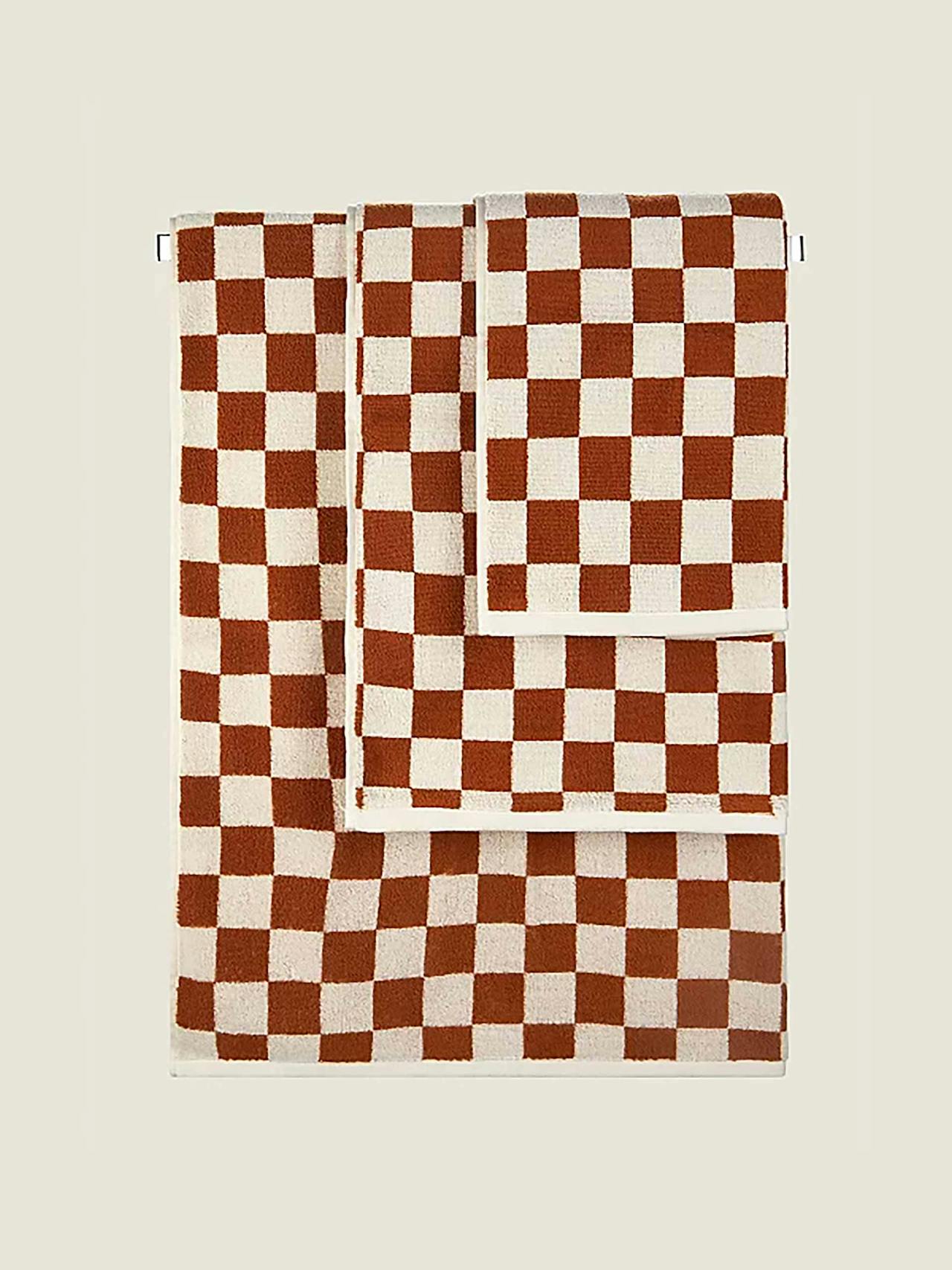 Caramel checkerboard towel