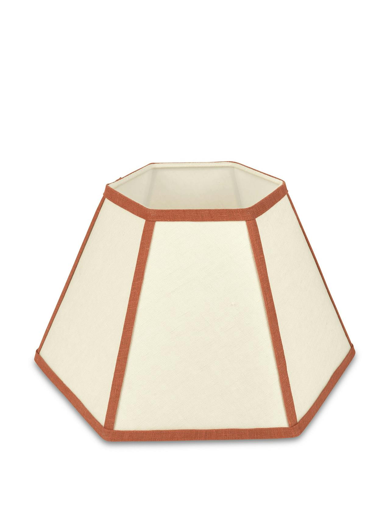 Hexagonal lampshade in oatmeal with contrast trim