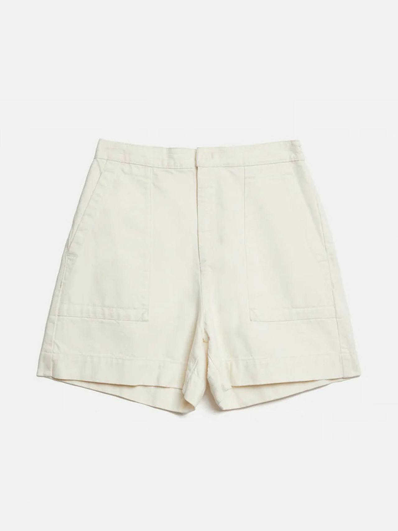 Denim patch pocket shorts