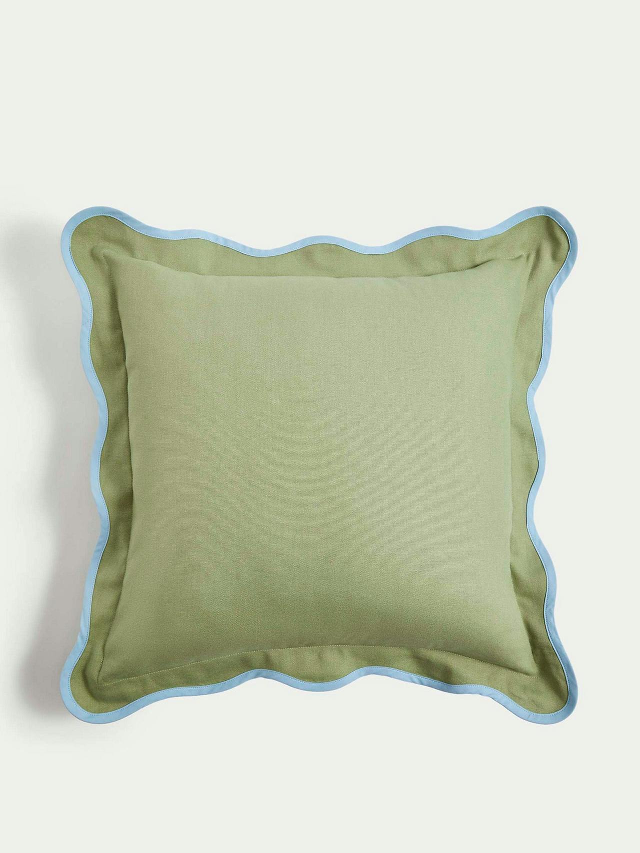 Pure cotton scallop trim cushion