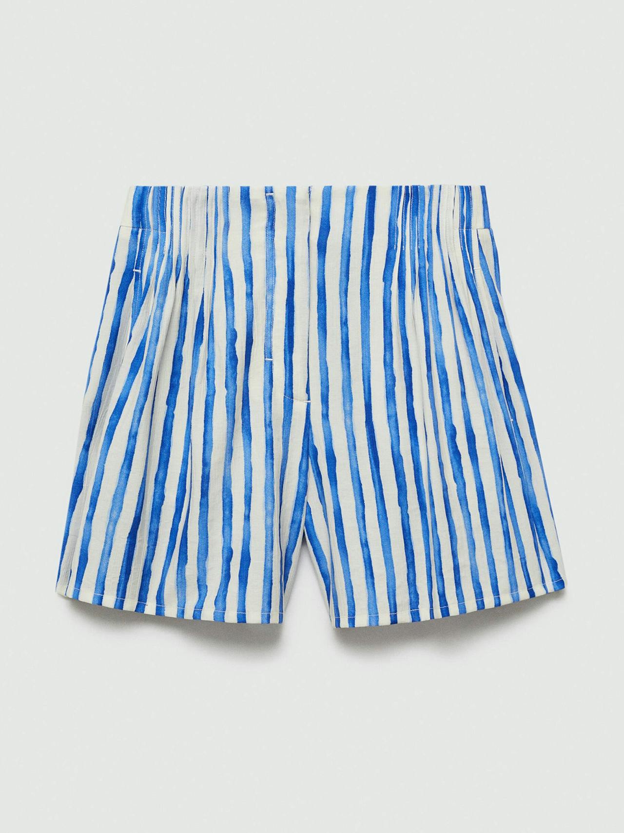 Striped high-waisted shorts