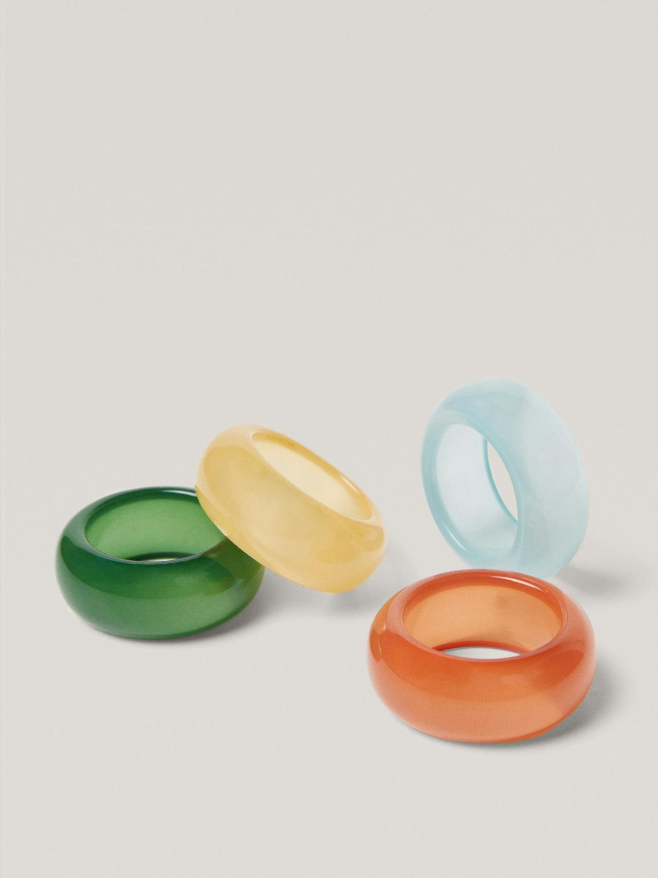 Coloured napkin rings (set of 4)