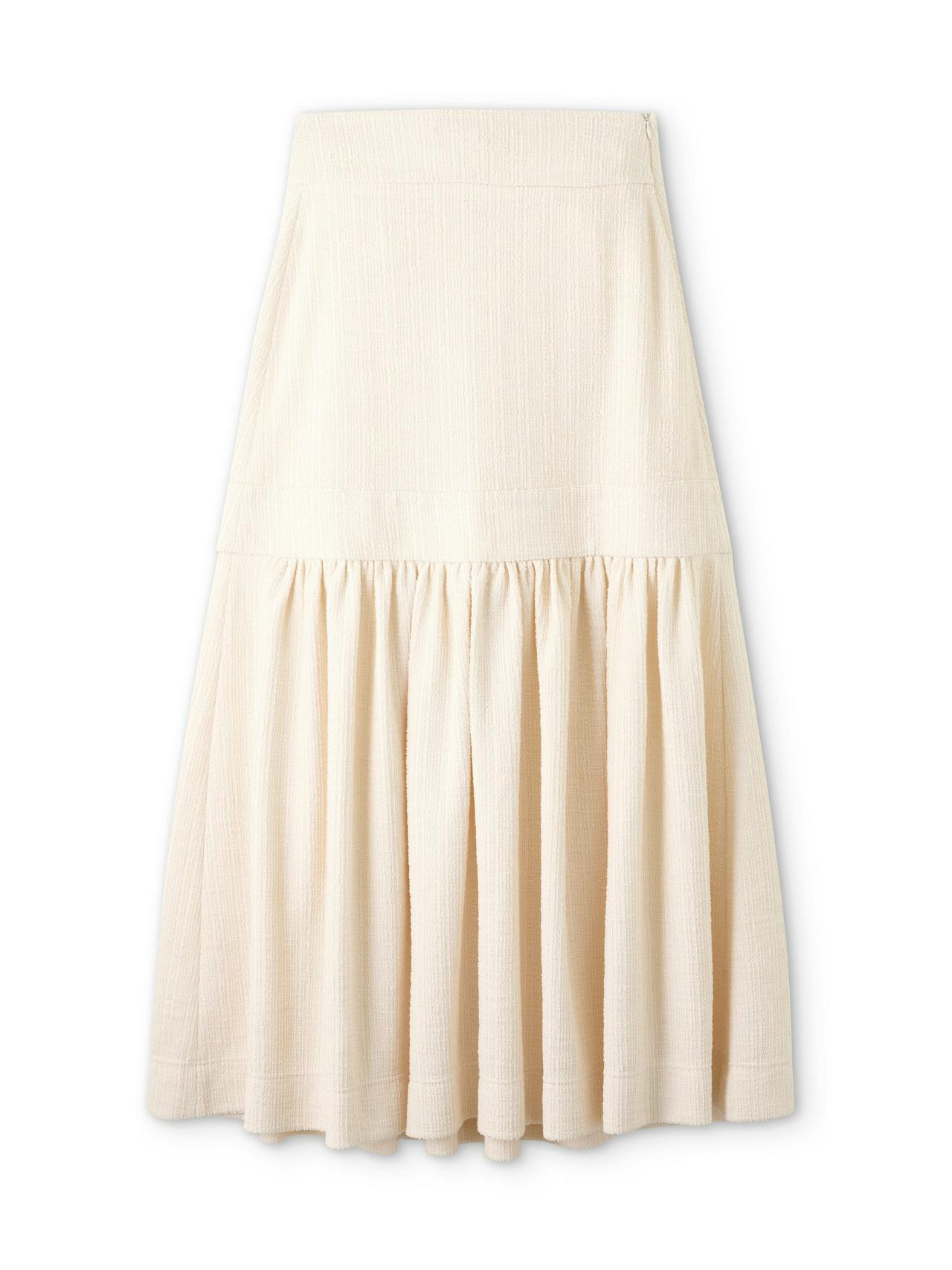 Textured high-waisted maxi skirt