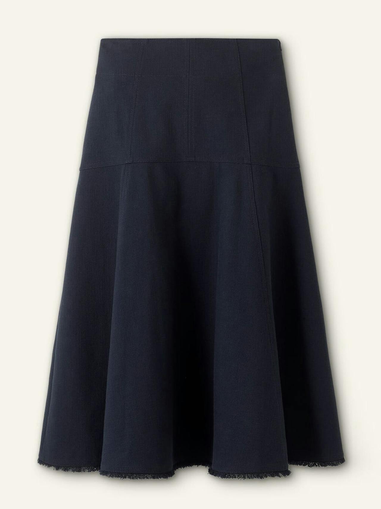Textured cotton-blend skirt