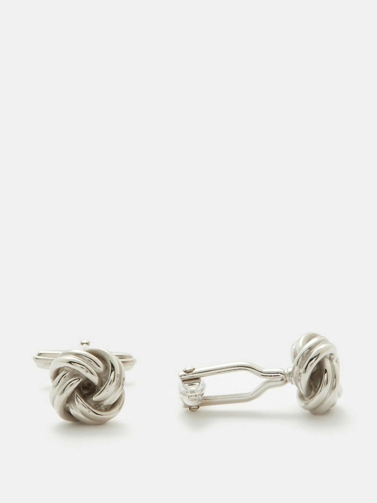 Knot platinum-plated cufflinks