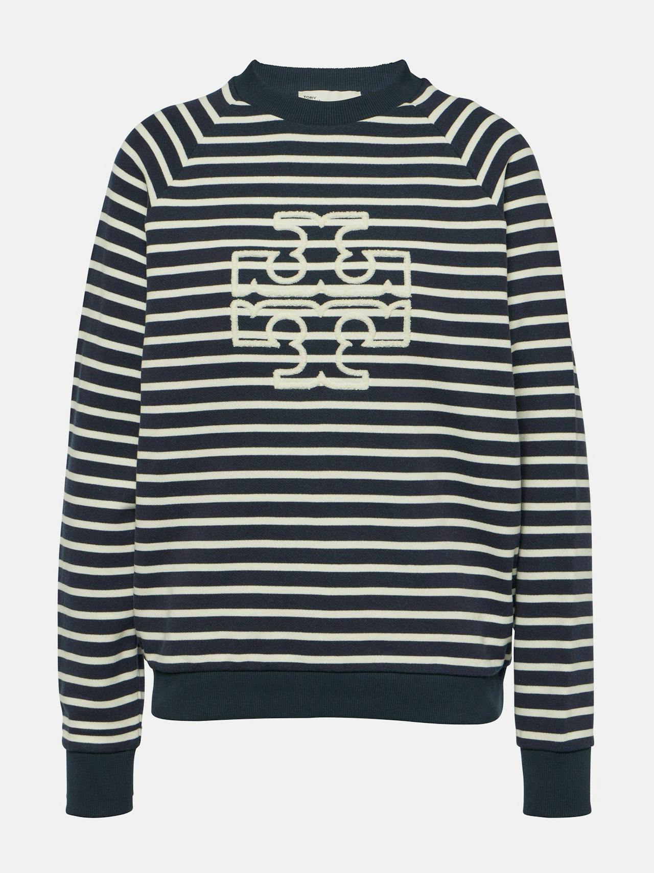 Striped cotton terry sweatshirt