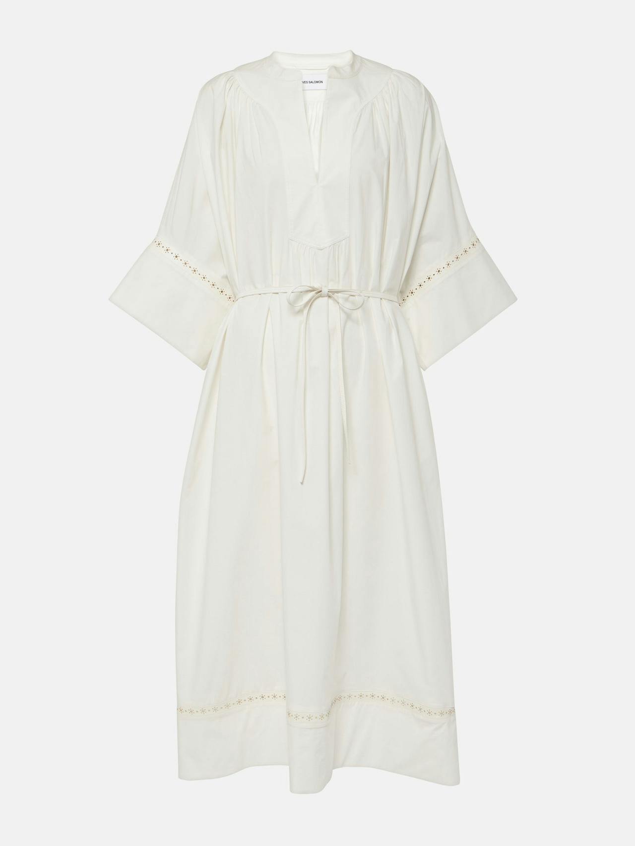 Belted cotton-blend maxi dress