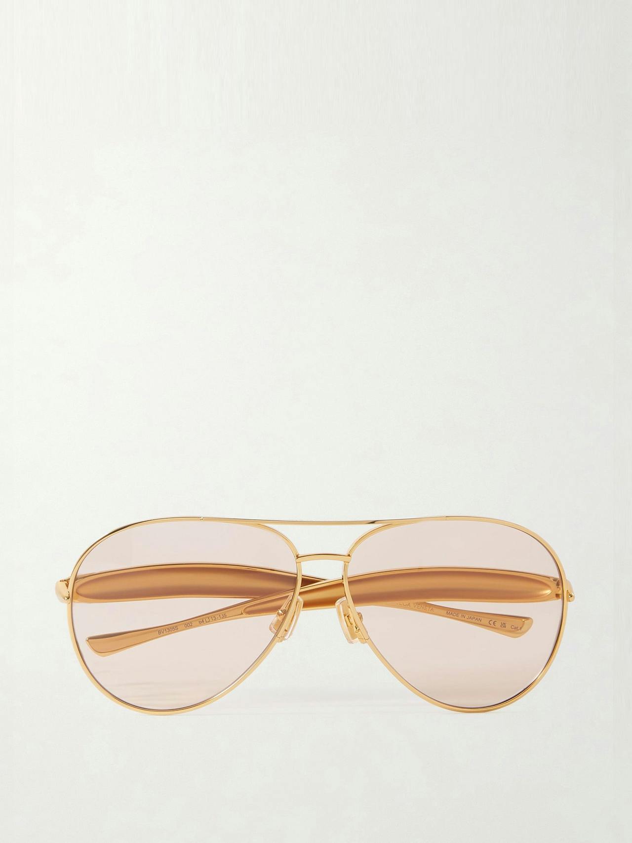 Sardine aviator-style gold-tone sunglasses