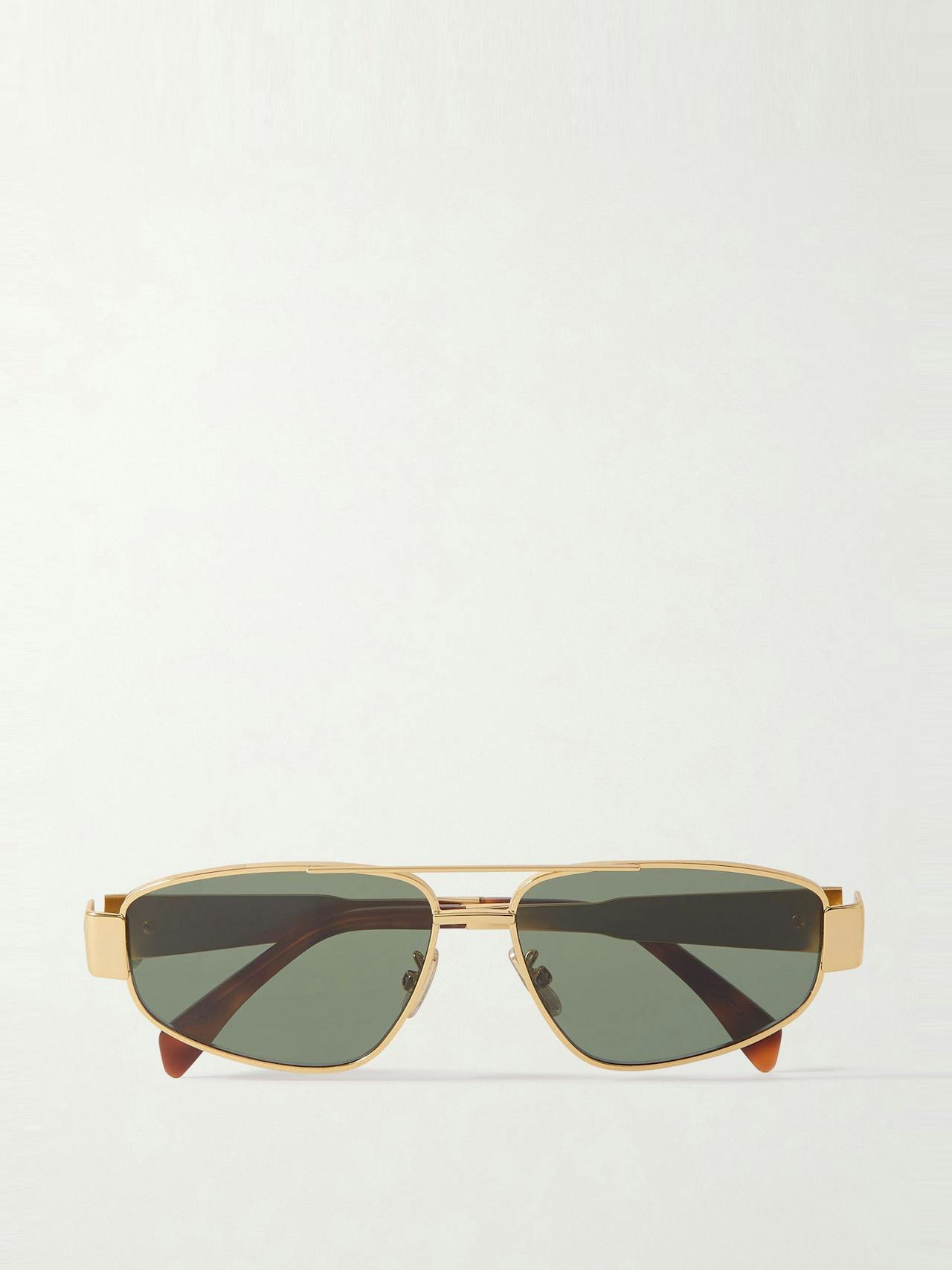 Triomphe aviator-style gold-tone and tortoiseshell acetate sunglasses