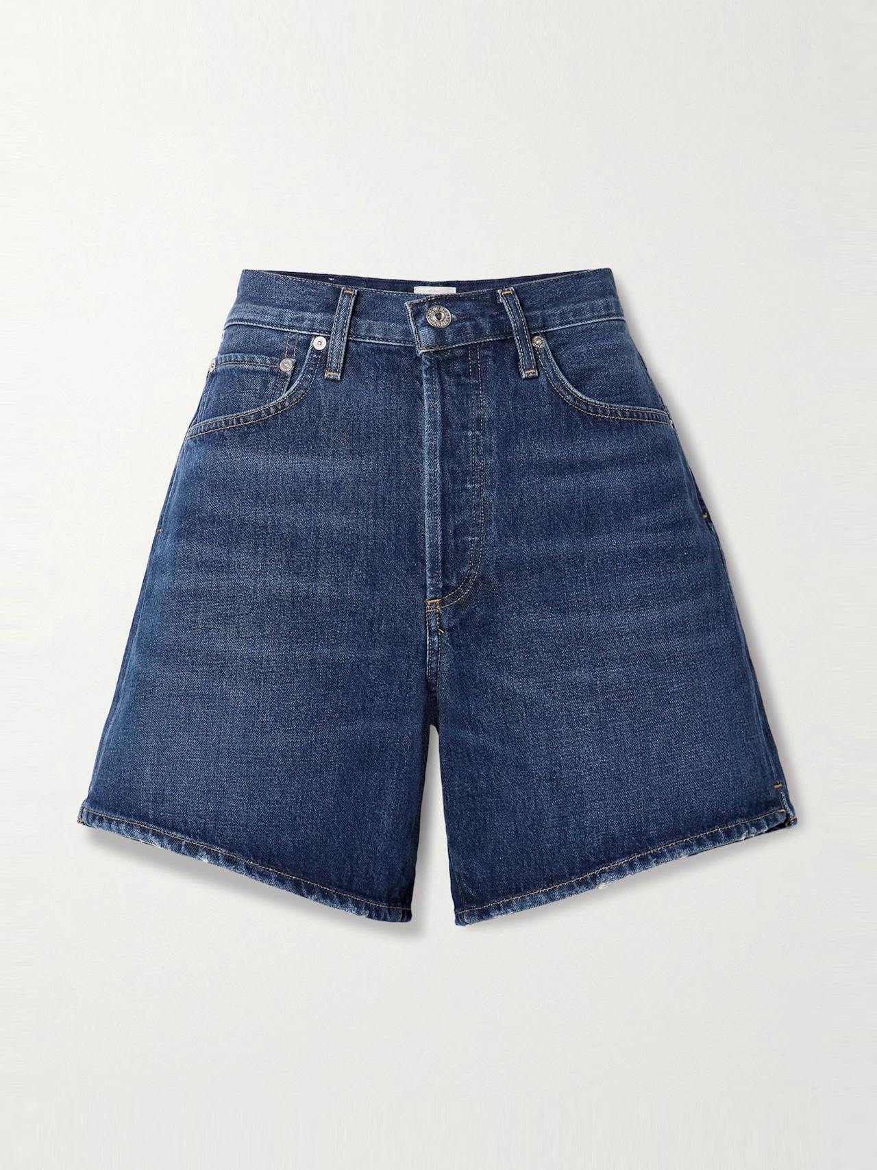 Marlow distressed organic denim shorts